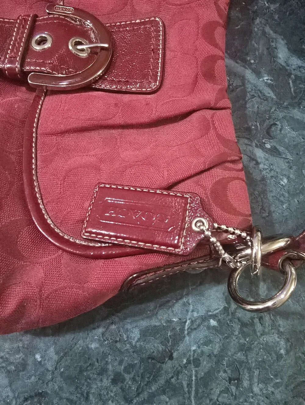 Rare Y2k Vintage Coach Burgundy SOHO 17093. Flap. Used.